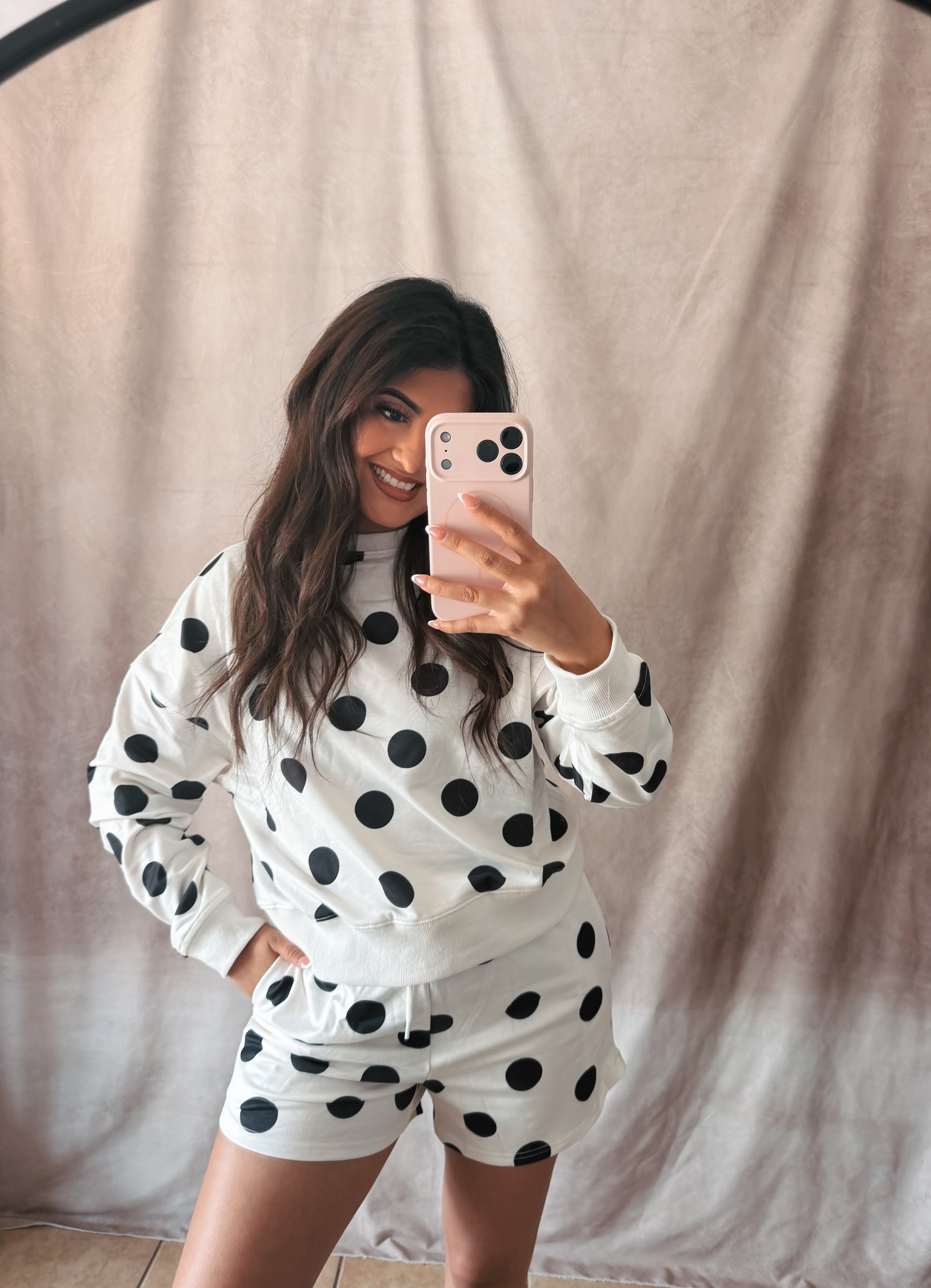 Polka dot sweatshirt set