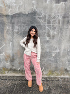Red checkered pants