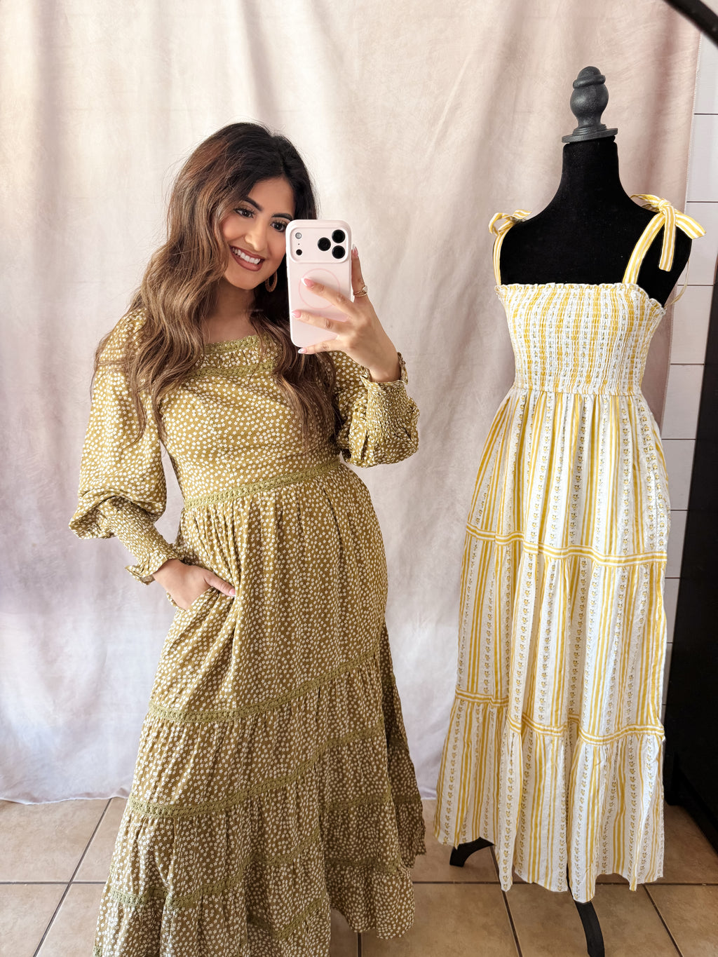 Sepia Floral Maxi Dress