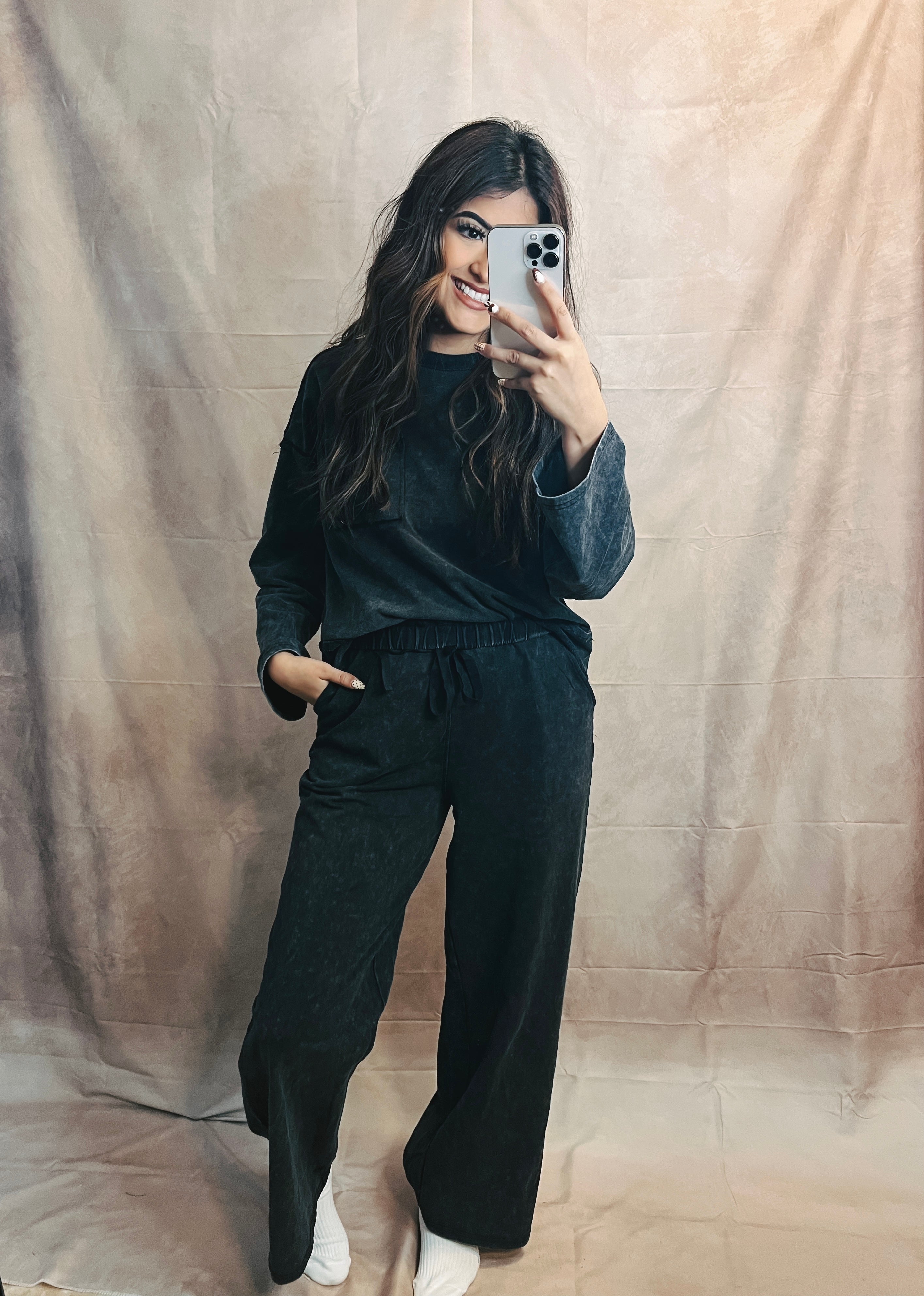 Black two piece set (plus size)