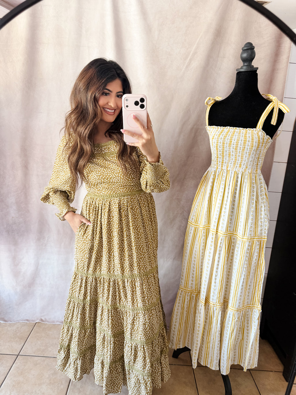 Sepia Floral Maxi Dress