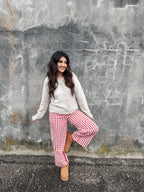 Red checkered pants
