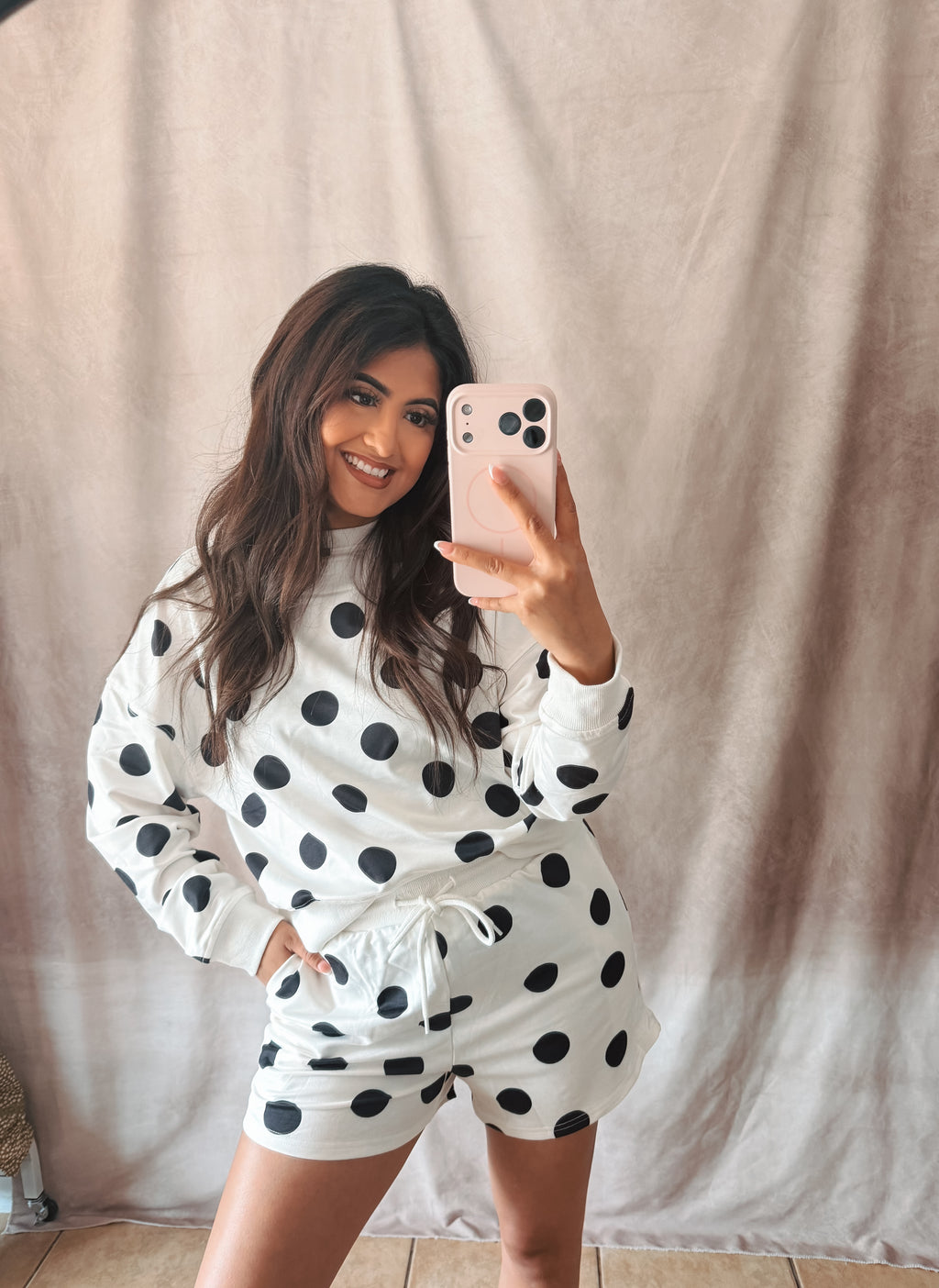 Polka dot sweatshirt set