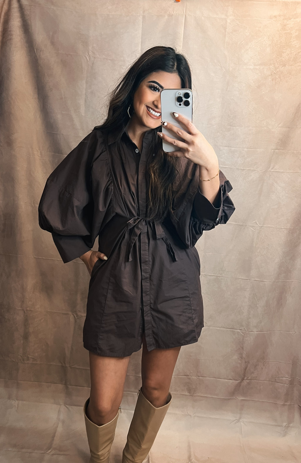Mocha mini dress