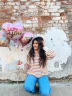 XOXO striped sweater