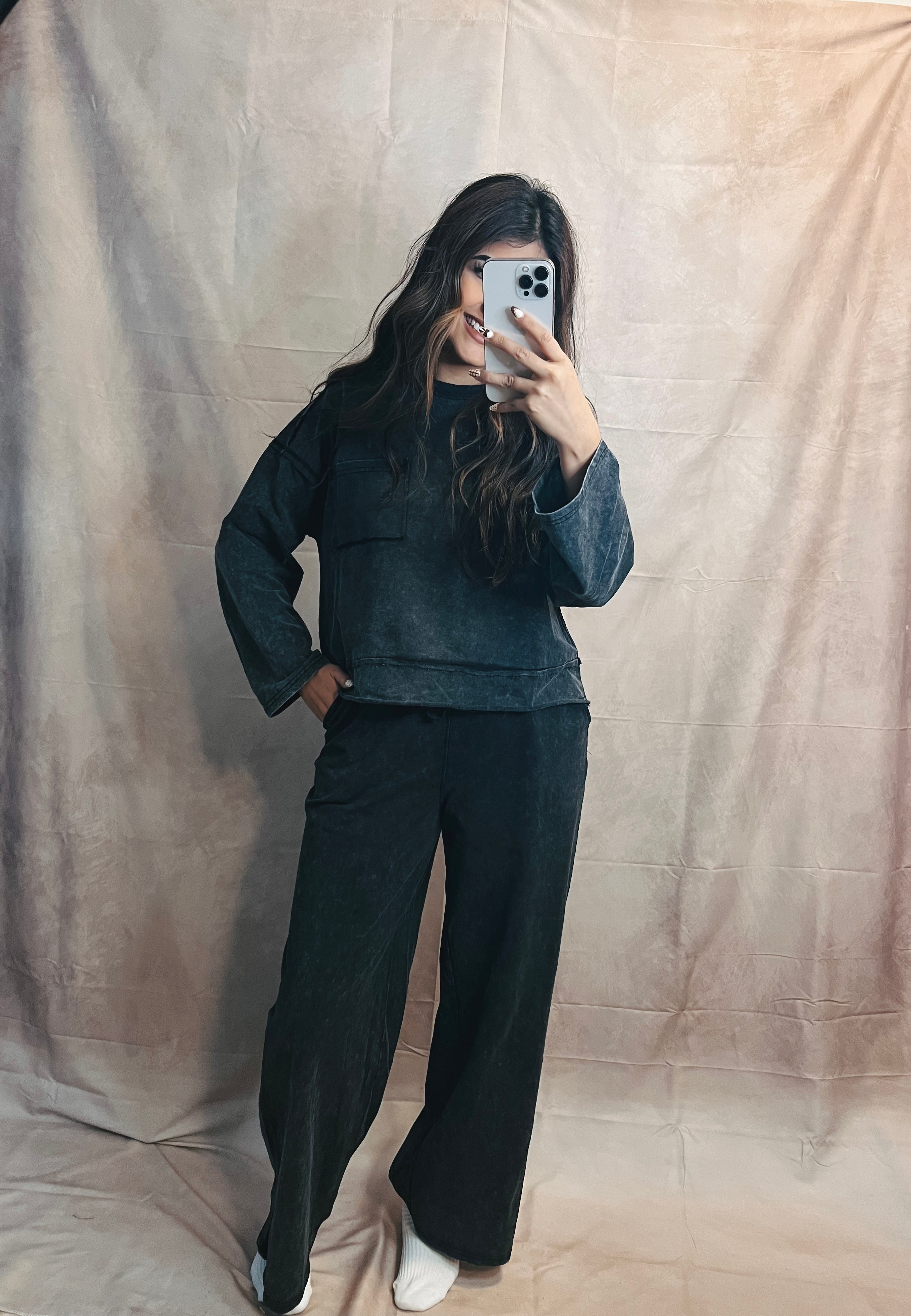 Black two piece set (plus size)